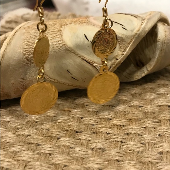 Lira Earrings, Coin Earrings, Dangle and dangle earrings, Middle East Jewelry - Picture 2 of 8